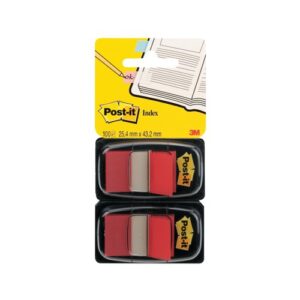 Post-it Index 2 Dispensers with 50 Red Tabs Each