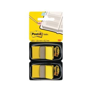 Post-it Index 2 Dispensers with 50 Yellow Tabs Each