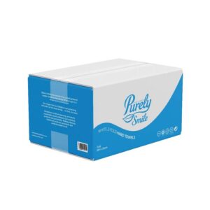 Purely Smile Hand Towels Z Fold 2ply White Case Of 3000