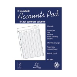 Guildhall Account Pad 8 Cash Column A4