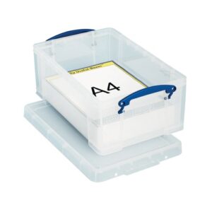 Really Useful 9 Litre Stackable Plastic Storage Box 395x255x155mm Clear