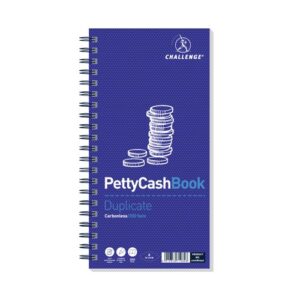 Challenge Petty Cash Book Carbonless Wirebound 200 Sets in Duplicate 280x152mm
