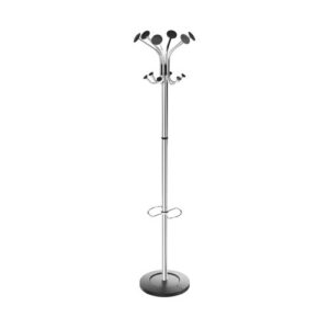 Alba Chromy Coat Stand 6 Large Pegs & 4 Hooks