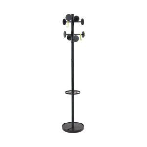 Alba Stan Coat Stand Black With 8 Adjustable Hooks