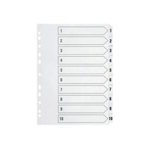 Q-Connect 1-10 Index Multi-punched Polypropylene White A4