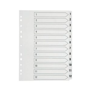 Q-Connect 1-12 Index Multi-punched Polypropylene White A4