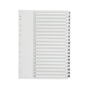 Q-Connect 1-20 Index Multi-punched Polypropylene White A4