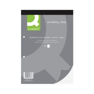 Q-Connect A4 Quadrille 5mm Square Graph Refill Pad Pack of 10