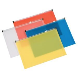 Q-Connect Document Zip Wallet A4 Assorted Colours Pack of 20