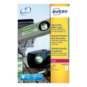 Avery Heavy Duty Labels Laser 99.1x139mm 4 Per Sheet 80 Labels