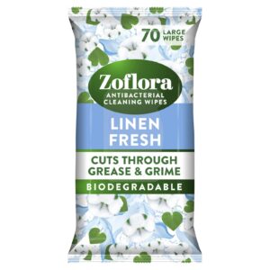 Zoflora Linen Biodegradable Antibacterial Wipe 6 Packs of 70