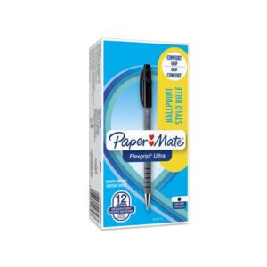 PaperMate Flexgrip Ultra Ball Pen Medium Black Pack of 12