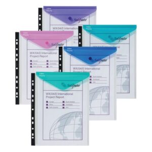 Snopake Polyfile RingBinder Punched Wallet A4 Portrait Electra Assorted Colours Pack 5