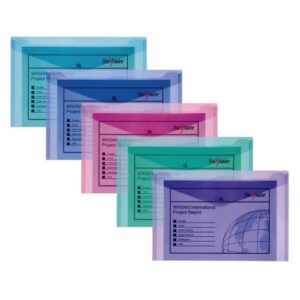 Snopake Polyfile Wallet File Polypropylene Foolscap Electra Assorted Colours Pack 5