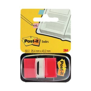 Post-It Index 25mm 1 Inch Red 50 Tabs
