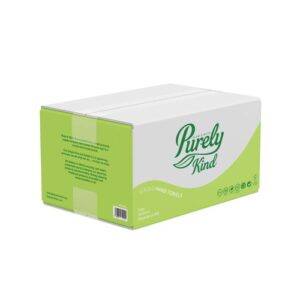 Purely Kind Hand Towels V Fold 2Ply Plastic Free Packaging White Pack 4000