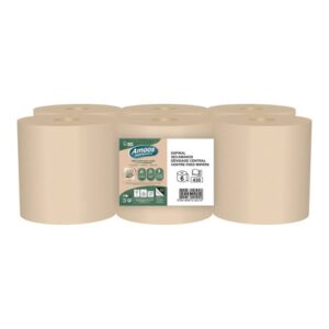 Purely Kind Unbleached Centrefeed Rolls 2ply 124m Pack 6