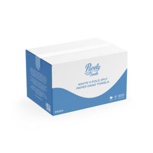 Purely Smile Hand Towels V Fold 2ply White Case Of 3000