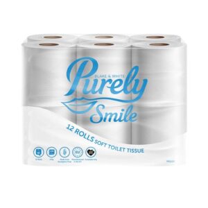 Purely Smile Embossed Toilet Roll 3ply 18m Total Pack of 12