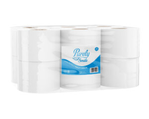 Purely Smile 2-Ply Mini Jumbo Roll 90mmx150m 60mm Core Pack 12