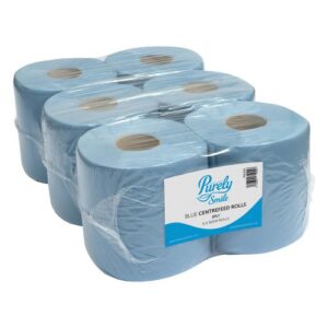 Purely Smile Centrefeed Rolls 1ply 300m x 190mm Blue Pack of 6