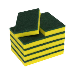 Purely Smile Sponge Back Scourer Yellow/Green Pack of 10