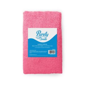 Purely Smile Microfibre Cloths Red 37x37cm Pack of 10