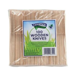Caterpack Enviro Wooden Knives Pack of 100