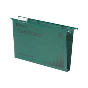Rexel Crystalfile Wide Capacity Suspension File 30mm A4 Green Pack 50