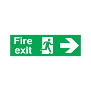 Safety Sign Fire Exit Running Man Arrow Right 150x450mm Rigid PVC