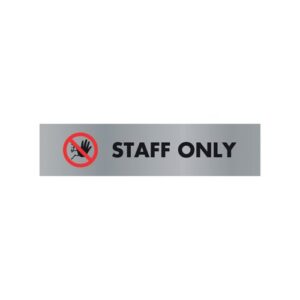 Acrylic Sign Staff Only Aluminium 190x45mm SR22365