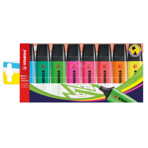 Stabilo Boss Highlighters Chisel Tip 2-5mm Line Assorted Wallet Pack of 8