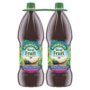 Robinsons Double Concentrate Apple & Blackcurrant No Added Sugar 1.75 Litre Pack of 2