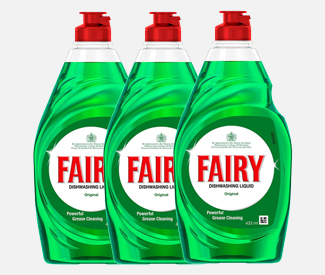 3 bottles of Fairy Liquid