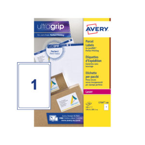 Avery Laser Parcel Labels 199.6x289.1mm 1 Per Sheet 100 Labels L7167