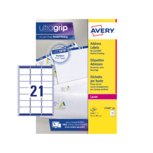 Avery Laser Address Labels 63.5×38.1mm 21 Per Sheet 2100 Labels