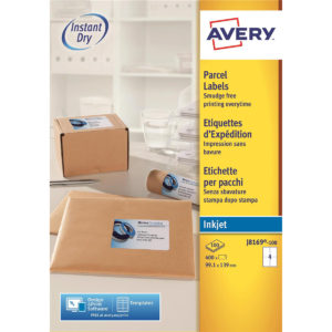 Avery QuickDRY  Inkjet Parcel Labels139x99.1mm 4 Per Sheet 400 Labels