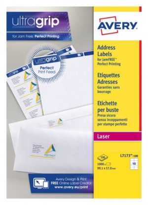 Avery Laser Address Labels 99.1x57mm 10 Per Sheet 1000 Labels