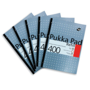 Pukka Pad Metallic Side Refill Pad A4 Ruled Margin 4 Hole 400 Pages
