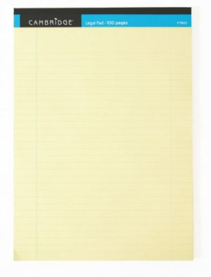 Cambridge Ruled Legal Yellow Memo Pad A4 100 Pages Pack 10