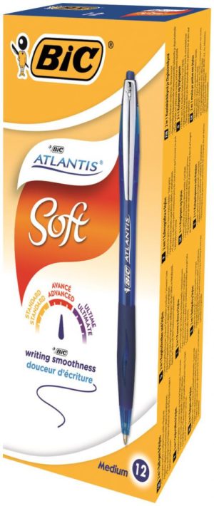 Bic Atlantis Premium Ball Point Pen Blue pack of 12