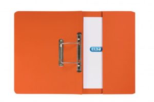 Elba Stratford Transfer Spring File With Pocket Recycled 315gsm 32mm Foolscap Orange
