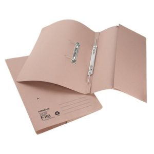 Initiative Transfer Spring File With Pocket Foolscap 285gsm Buff