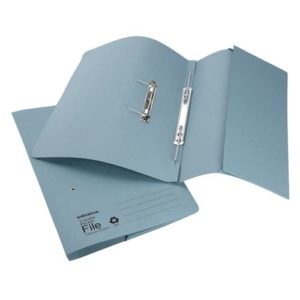 Initiative Transfer Spring File With Pocket Foolscap 285gsm Blue