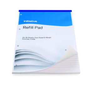 Initiative Refill Pad A4 Feint and Margin Punched 160 Pages Pack 10