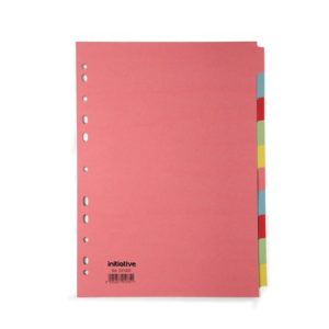 Initiative Divider A4 Manilla 10 Part Multi-Coloured 150gsm