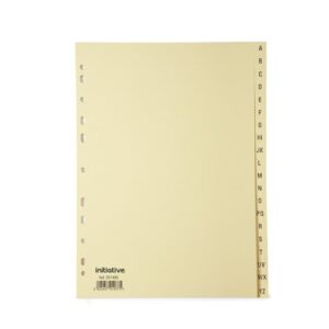 Initiative Divider A4 Manilla A-Z Buff 190gsm