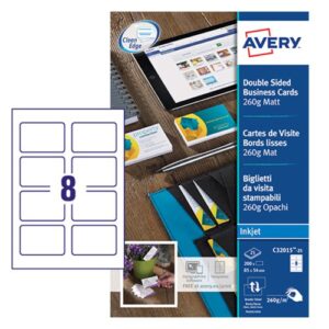 Avery Quick & Clean Double Sided Inkjet Business Cards Pack of 200 Cards