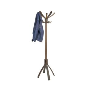 Alba Dark Wood Coat Stand 5 Large Coat Pegs & 5 Coat Hooks