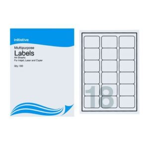Initiative Multipurpose Labels 63.5 x 46.6mm 18 per Sheet 1800 Labels